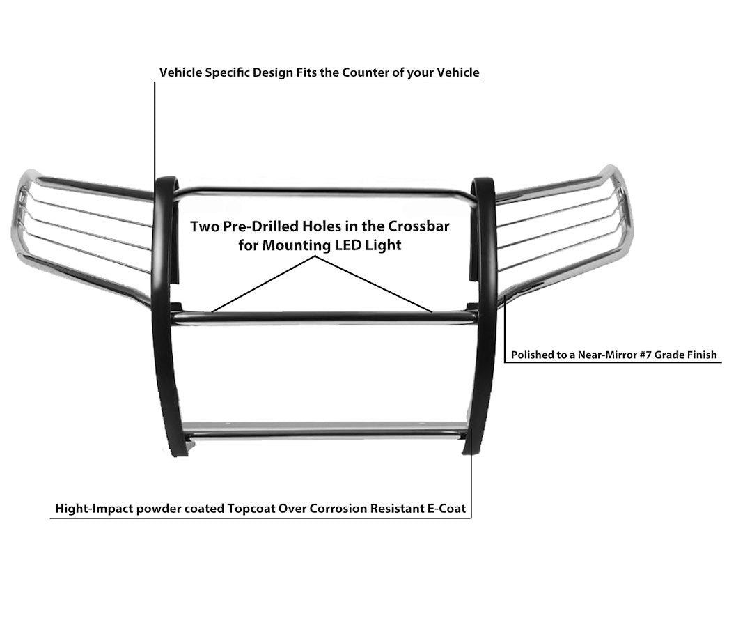 Black Horse Offroad Stainless Steel Grille Guard 17DG113MSS - image 6