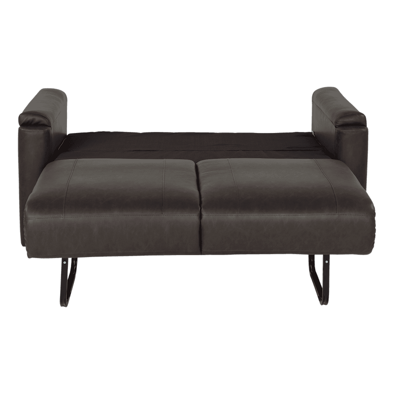 62" Tri-Fold Sofa – Millbrae Brown – 2-Seater with Integrated Storage