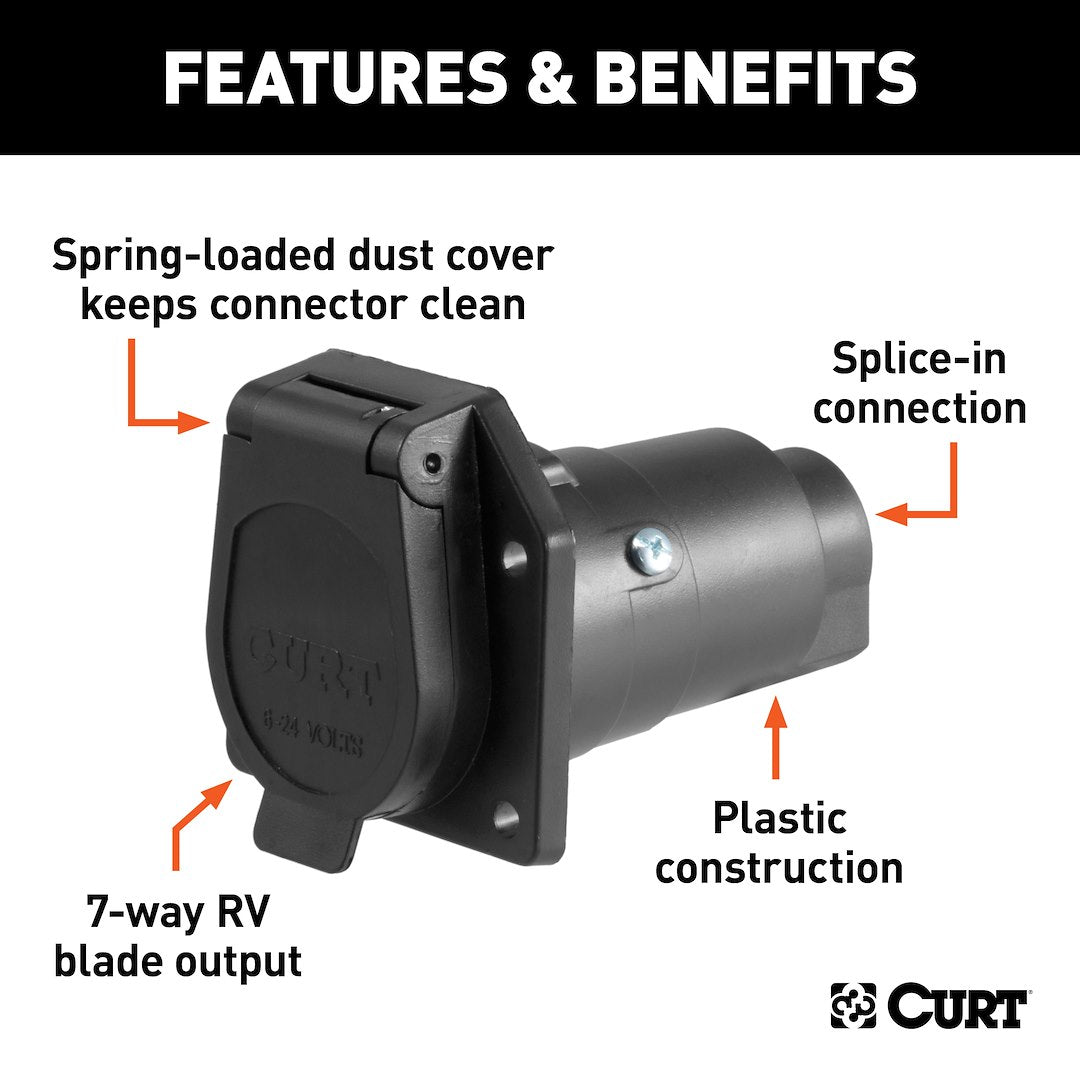 CURT Semi-universal 7 Blade Trailer Wiring Connector (58150)