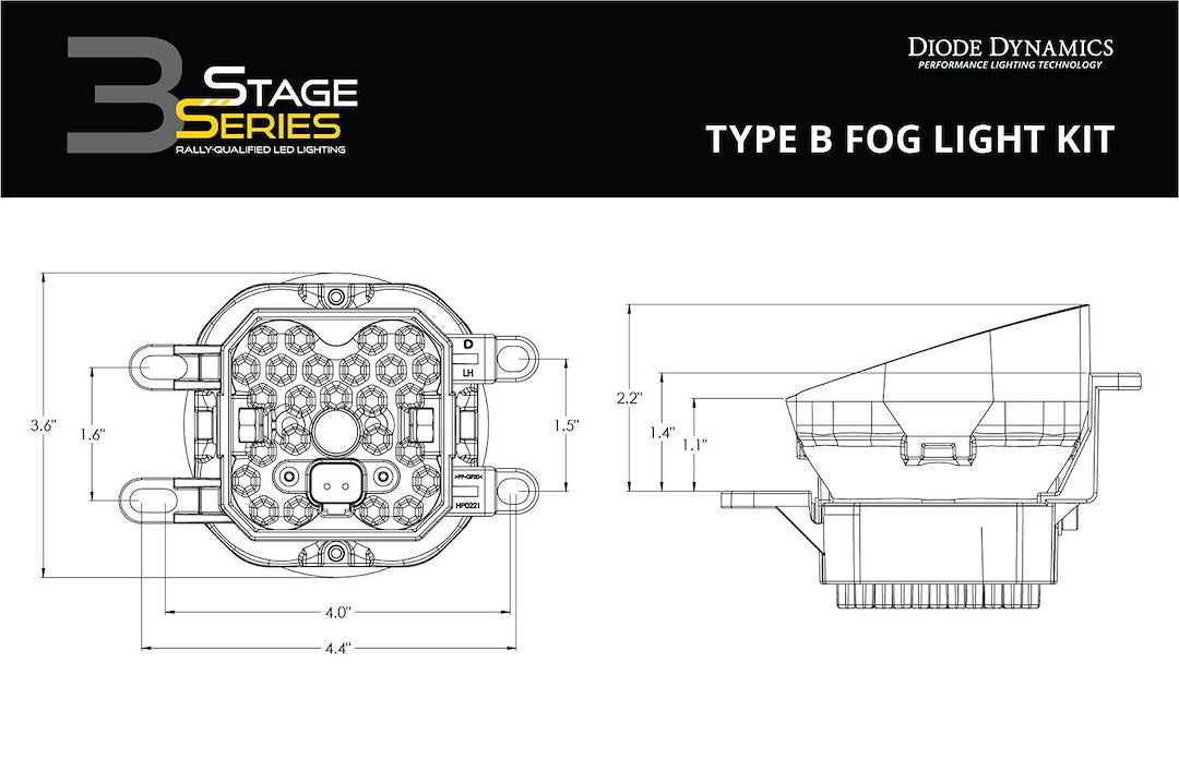Diode Dynamics DD6996 SS3 Sport Type B Fog-Light Kit