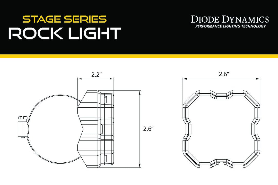 Diode Dynamics DD7464 Stage Series Rock-Light Mount Kit
