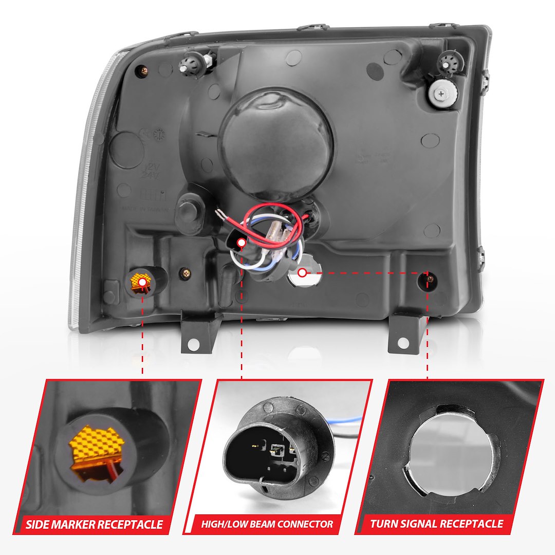 ANZO USA Crystal Clear Reflector Beam Halogen Sealed Beam Headlight Assembly 111106 - image 7