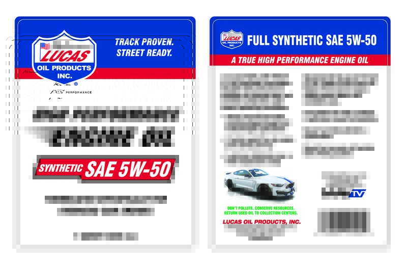 Lucas Oil 10101 Synthetic SAE 5W-50 Four-Stroke Motor Oil