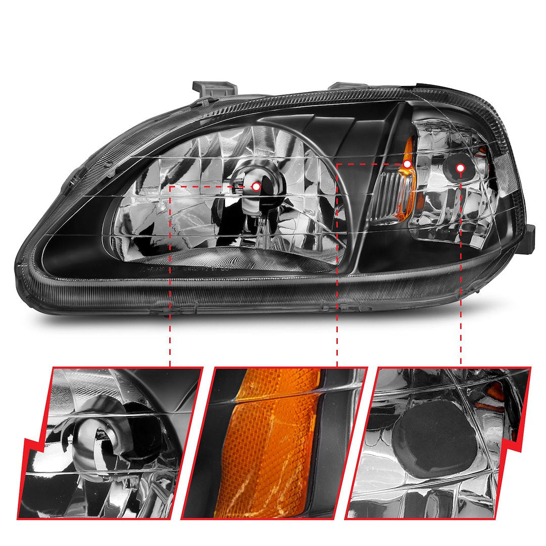 ANZO USA Crystal Clear Reflector Beam Uses OEM Bulb And Socket Headlight Assembly 121070 - image 4