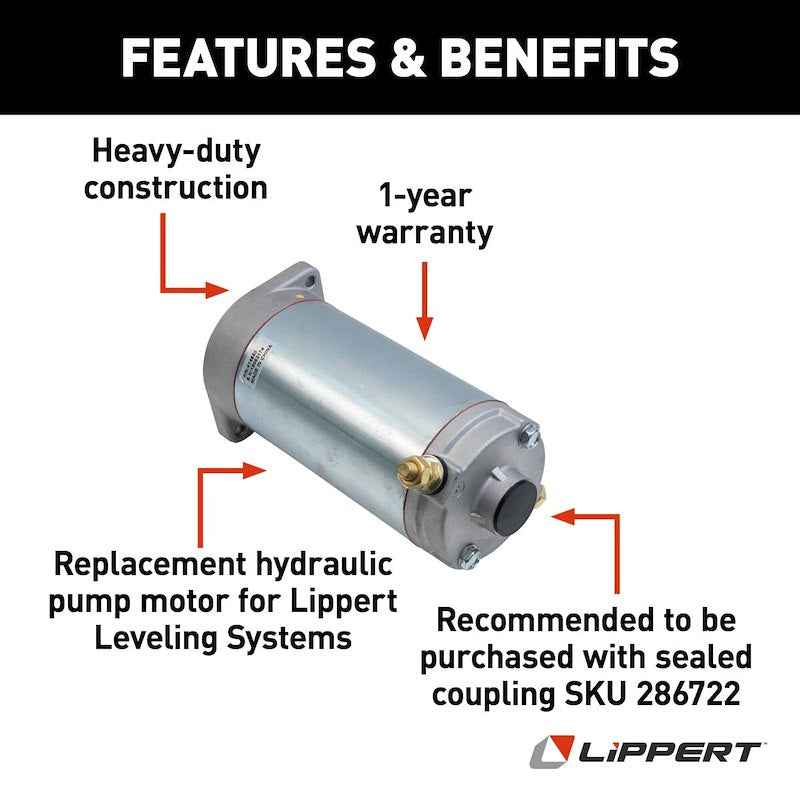 Lippert Hydraulic Pump Motor – 6V Replacement for RV Leveling Systems