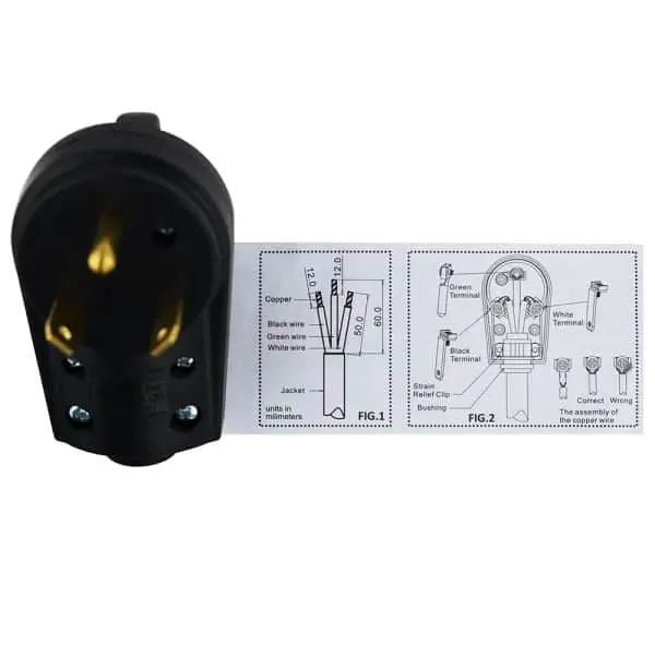 Hughes Auto Power Cord Plug End (30APLUG) – Color: Black