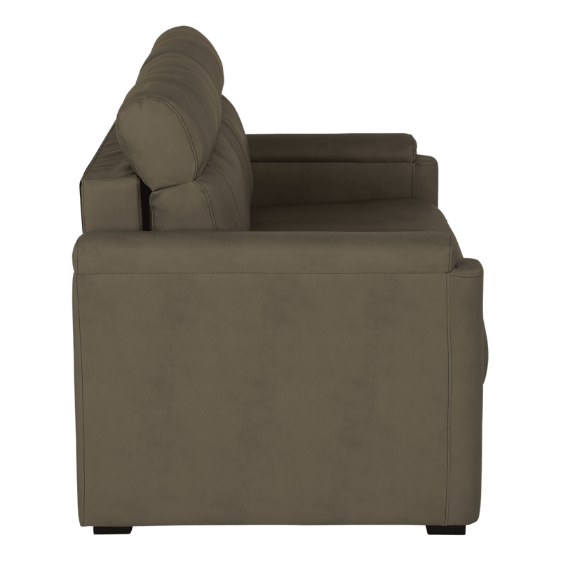 62" Tri-Fold Sofa – Grummond Tan – 2-Seater with Storage Base
