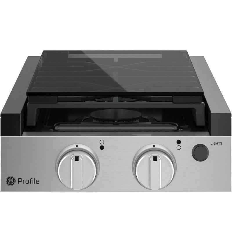 GE Profile PLU612RTSS RV Propane Cooktop 12" 2 Burner – Piezo Ignition 12V