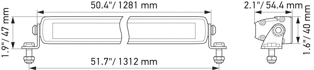 Hella 358176331 Black Magic 50-Inch Slim Light Bar