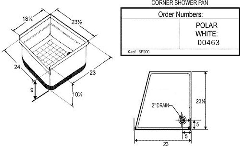 Icon SP200 RV Shower Pan – Polar White ABS Shower Base (00463)