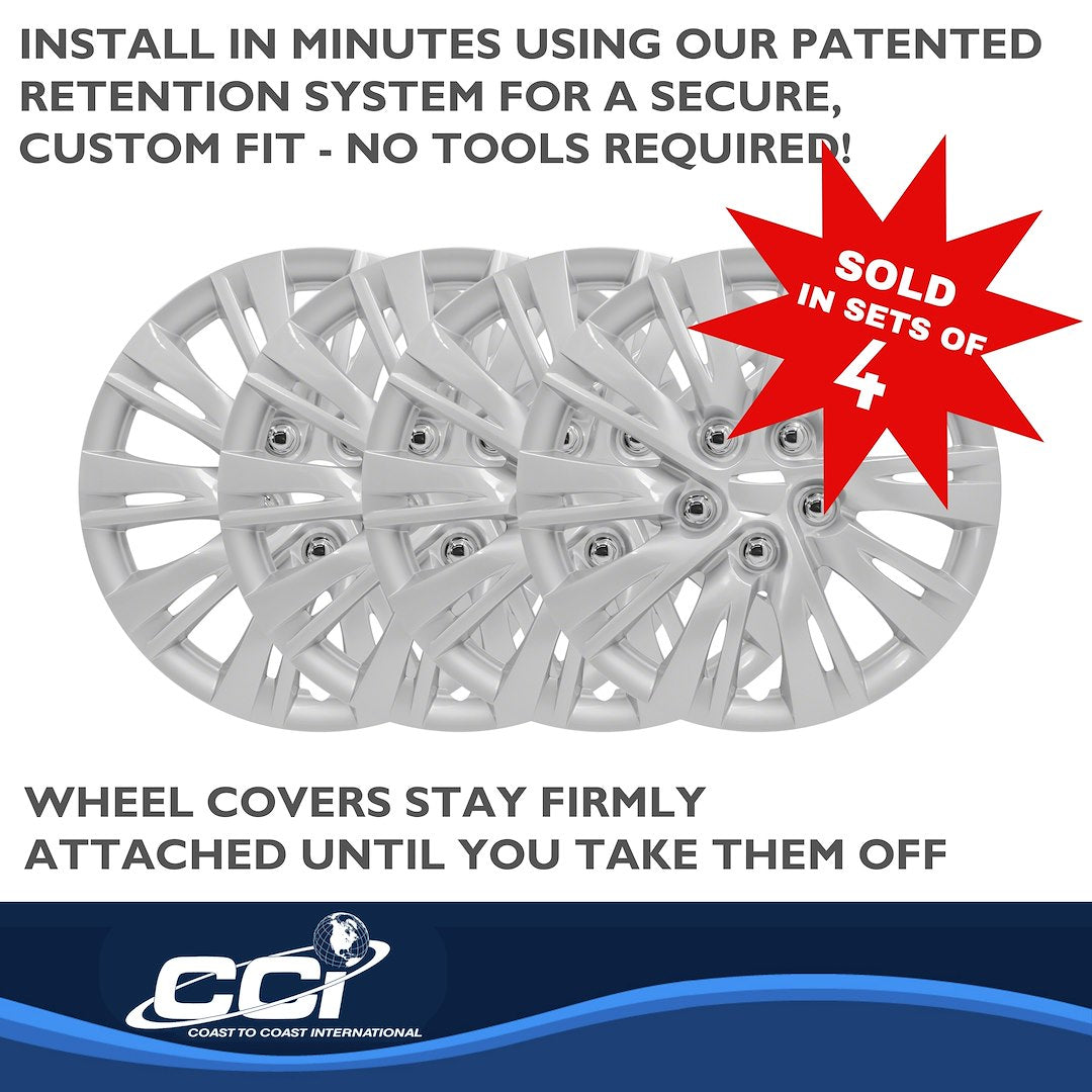 Coast To Coast 103715S 15-Inch Silver Split-Spoke Wheel Covers - image 4