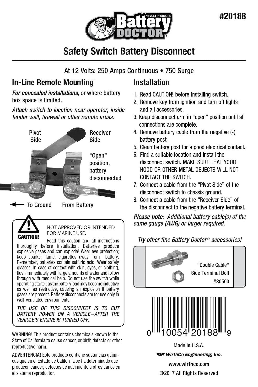 Wirthco 20188 Battery Disconnect Switch - image 3