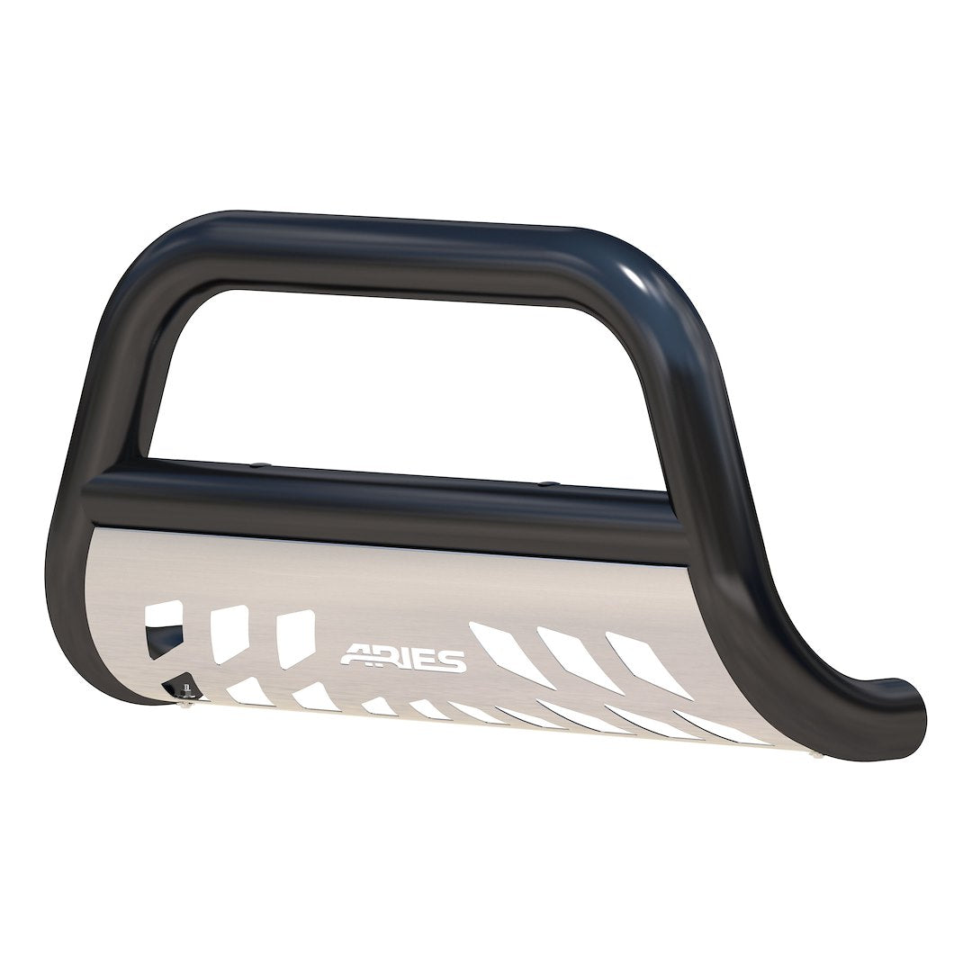 Aries B35-3007 Bull Bar Black Semi-Gloss Powder Coated 3 Inch Yes with skid plate - image 2