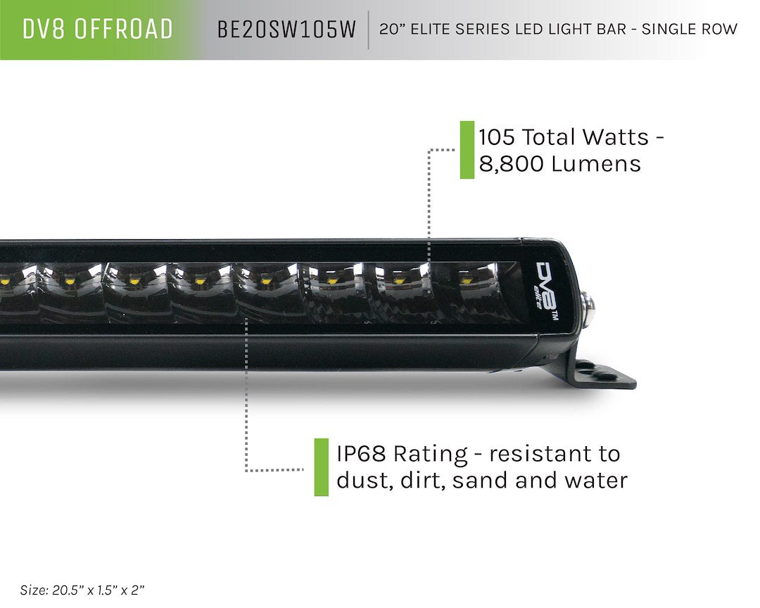 DV8 Offroad BE20SW105W 20-1/2-Inch LED Light Bar