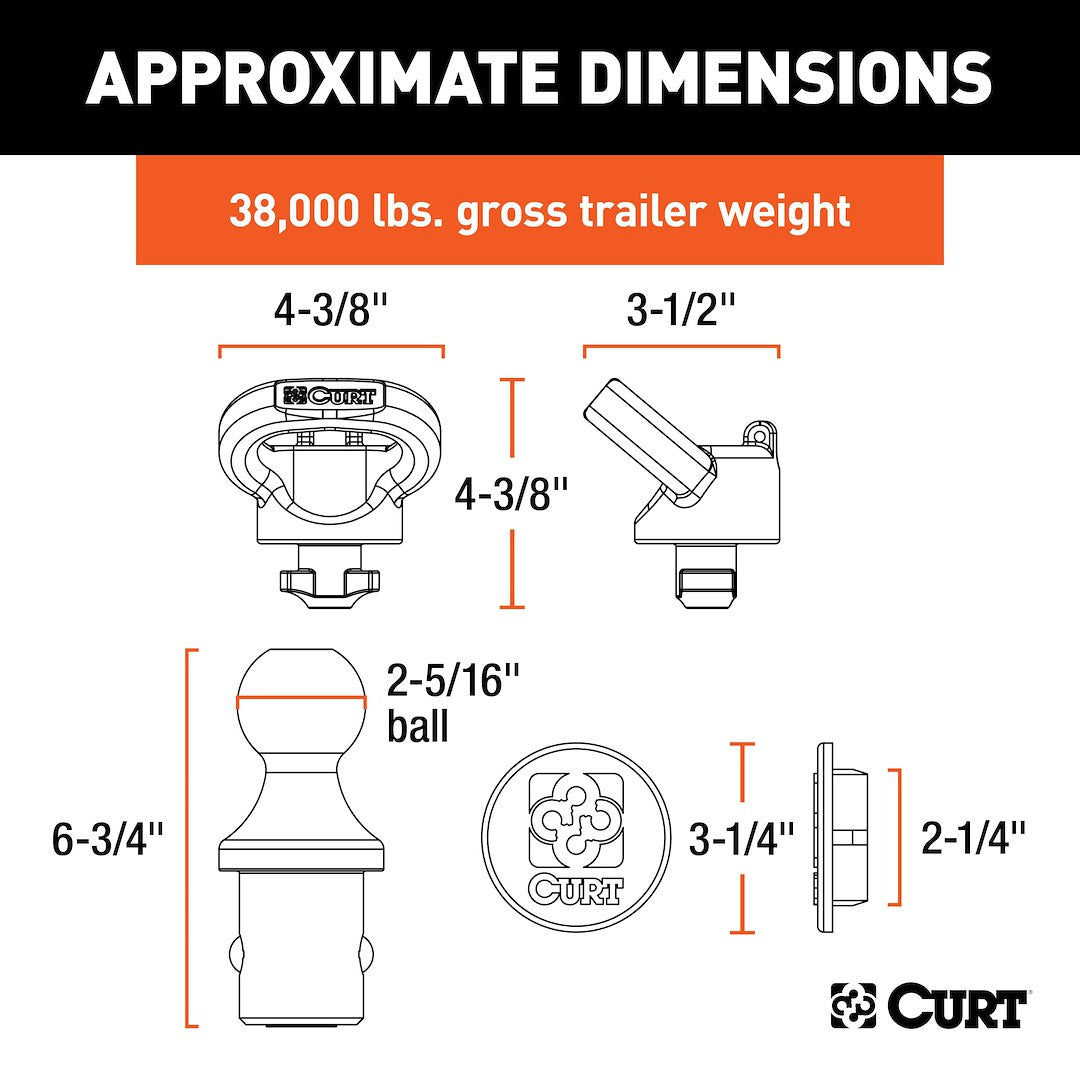 Curt 60638 Gooseneck Trailer Hitch Ball - image 9