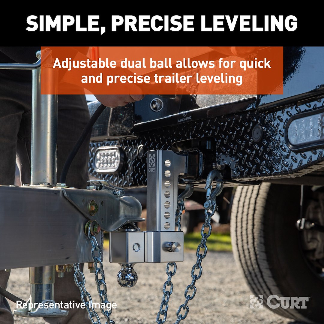 CURT 2 Inch/ 2-5/16 Inch Trailer Hitch Ball Mount (45363)