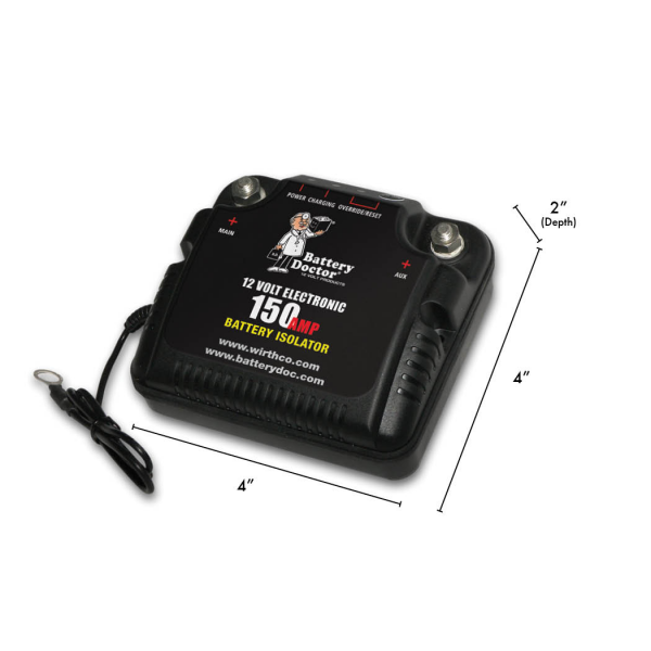 WirthCo 20092 Battery Doctor Isolator – 150 Amp 12V Dual Battery Controller