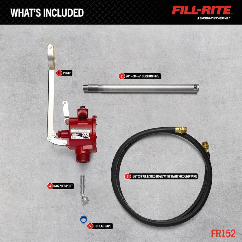 Fill-Rite FR152 Manual Transfer Pump - 20 gal per 100 Strokes