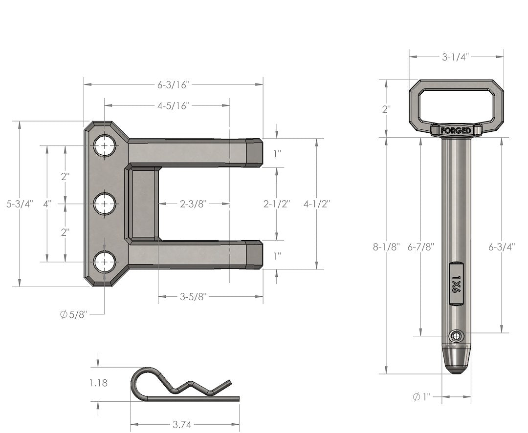 Bulletproof Hitches Clevis Lunette Channel Clevis - image 2