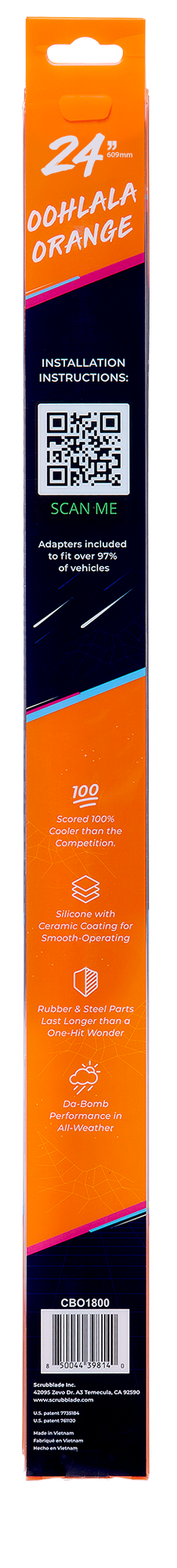 Scrubblade CBO2400 Orange Silicone ShadeBlade Wiper
