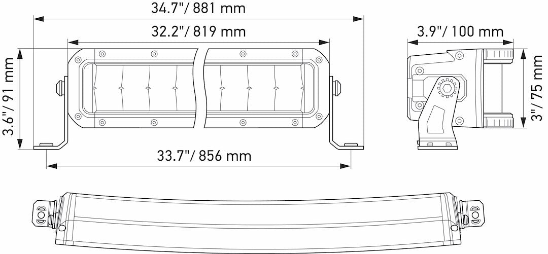 Hella 358197611 Black Magic Tough 30-Inch Curved Light Bar