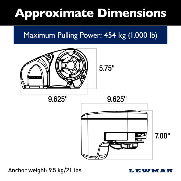 Lewmar Pro-Fish 1000 Windlass 12V Stainless Steel – 6656411108-102