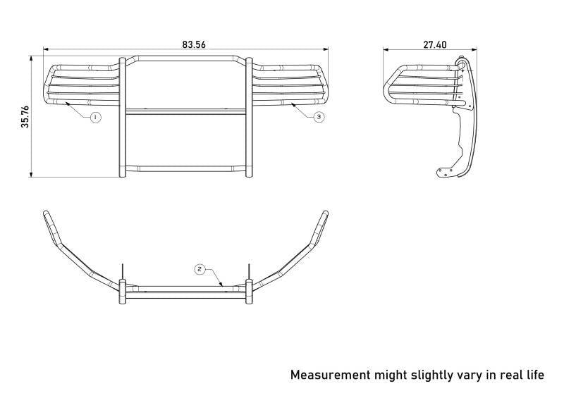 Black Horse Offroad Steel Grille Guard 17DG109MA - image 8