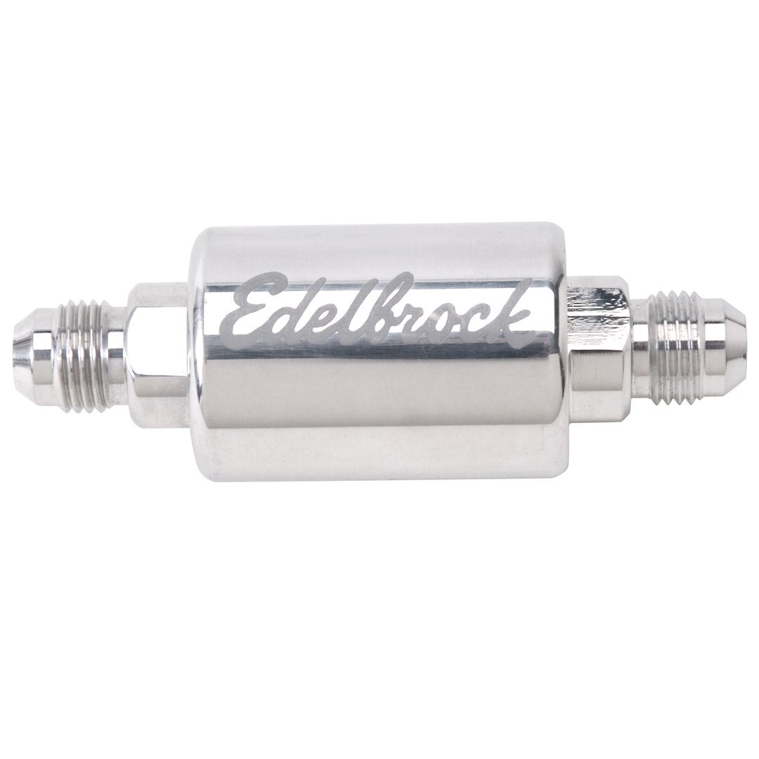 Edelbrock 8129 Polished Gasoline Fuel Filter Assembly