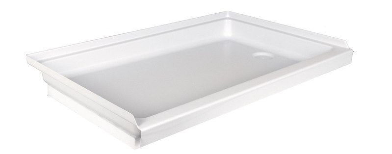 Icon 15241 36-1/8" x 23-7/8" RV Shower Pan with Right-Hand Drain – Polar White