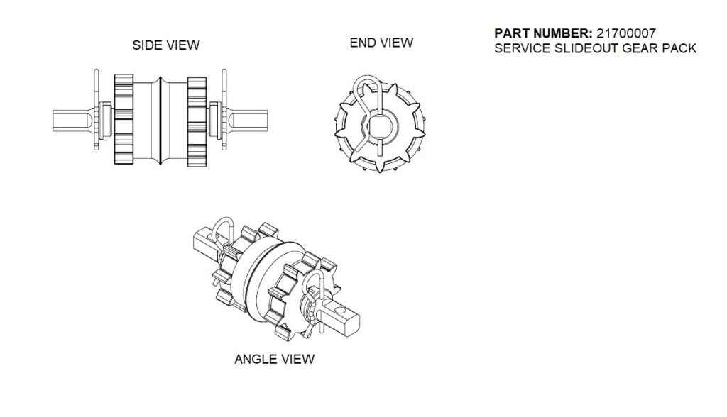 BAL RV 21700007 Spur Gear for NXG Slide-Out System