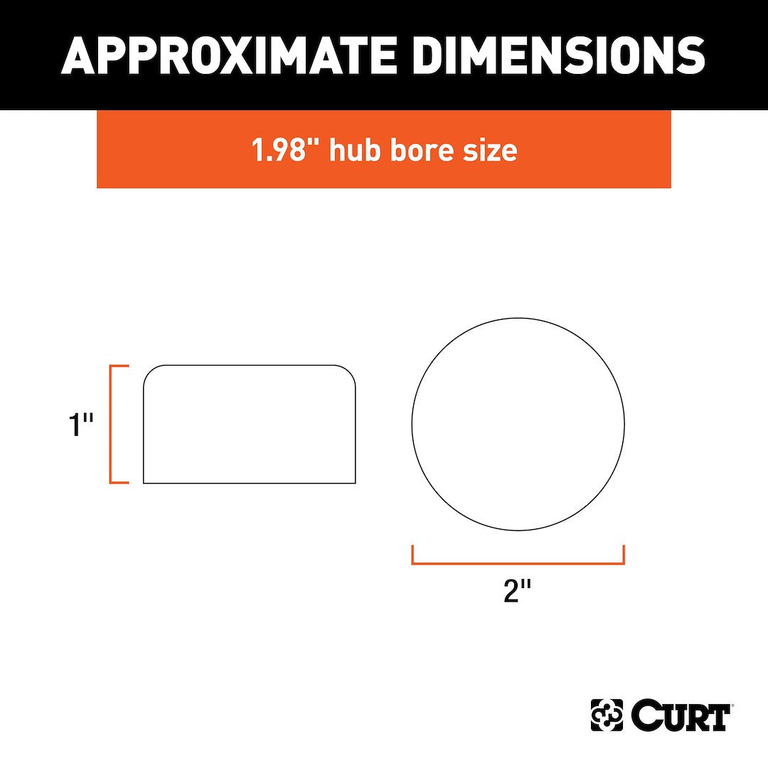 CURT Trailer Wheel Bearing Dust Cap (23198) – Material: Plastic