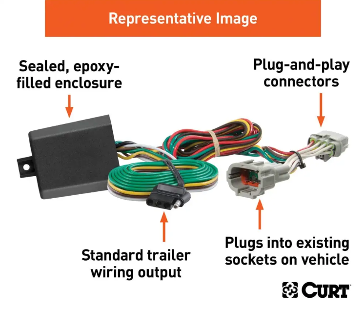 CURT 56560 OEM-Style 4-Flat T-Connector Harness - image 4
