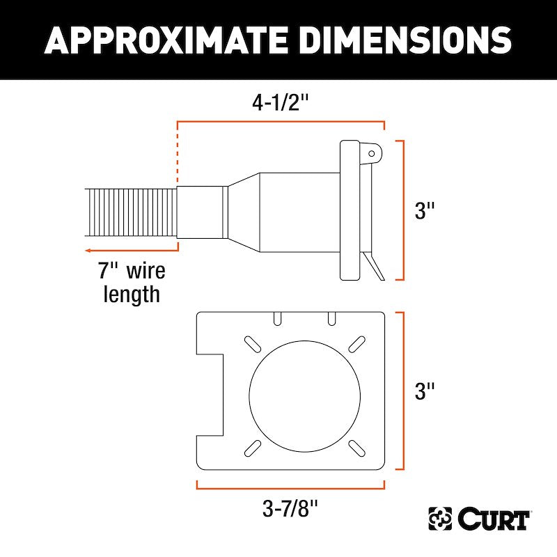 CURT 55774 USCAR Trailer Wiring Connector with 4-Way Flat & 7-Way RV Blade