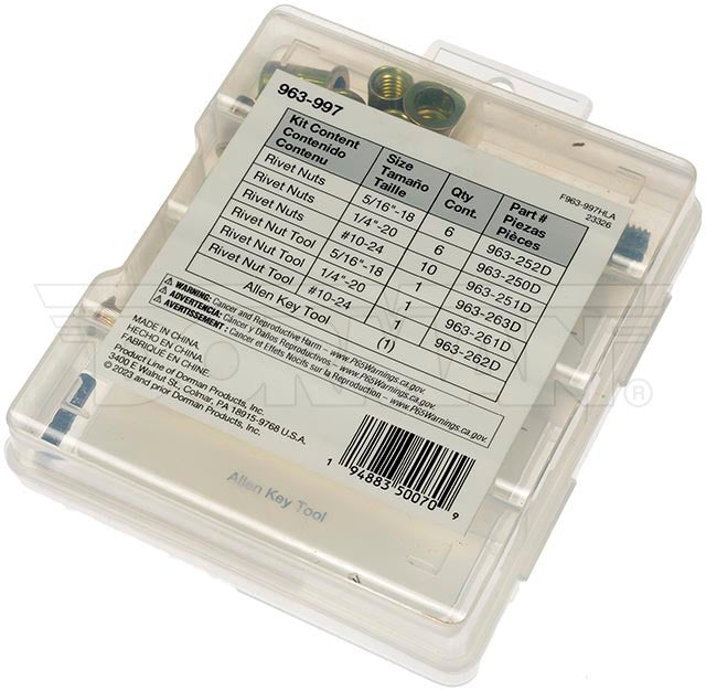 Dorman 963-997 Rivet Nut Tool and Fastener Assortment - image 4