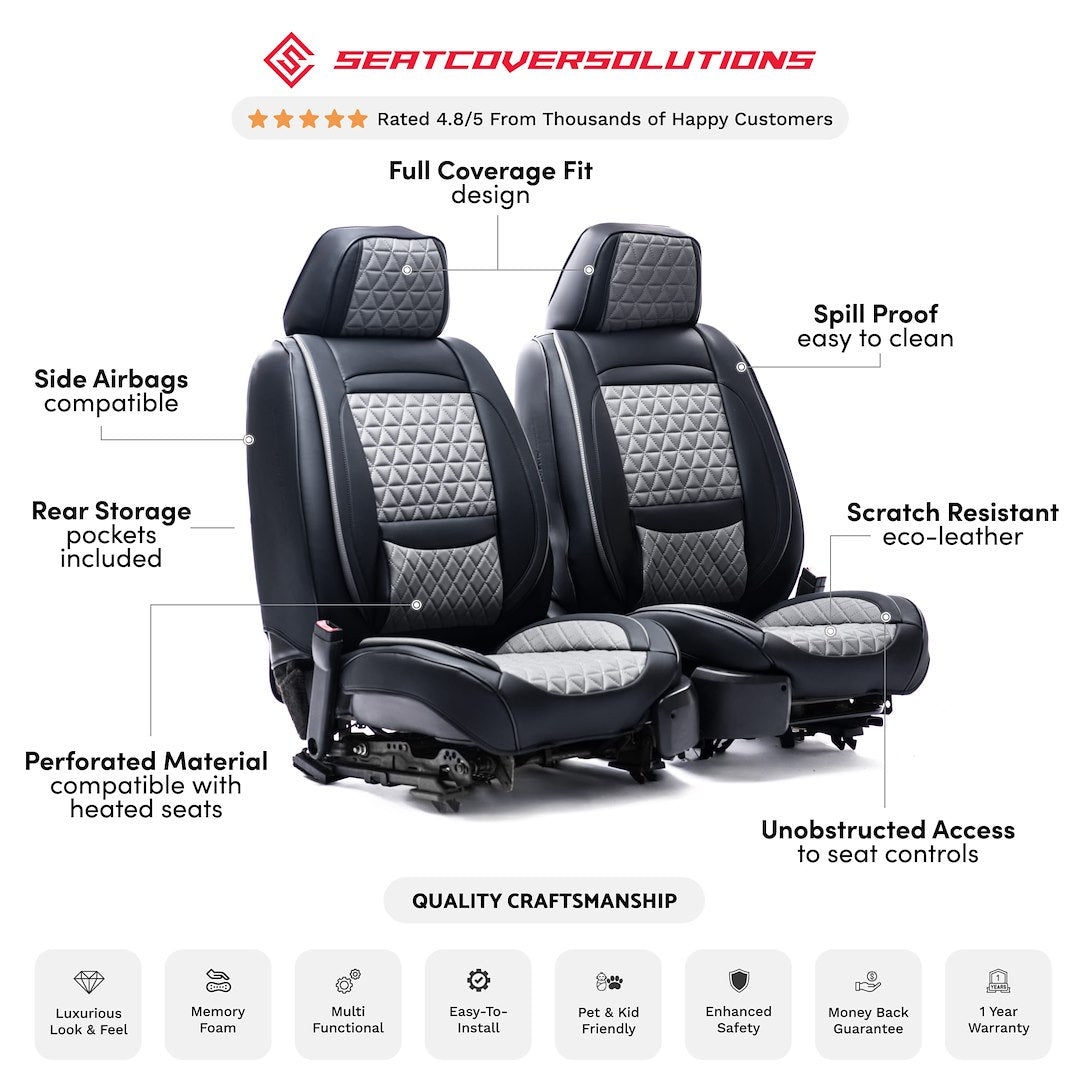 Seat Cover Solutions FFFBG Eco-Leather Seat Cover with Lumbar Support