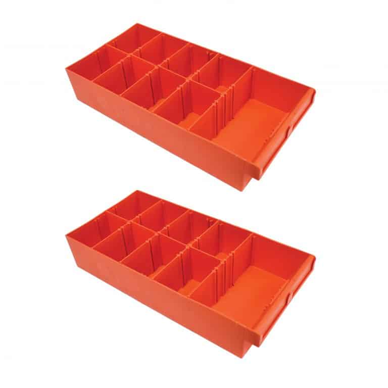 Rolacase Rp428/2 Extra-Large Orange Shelf Bins, Pair