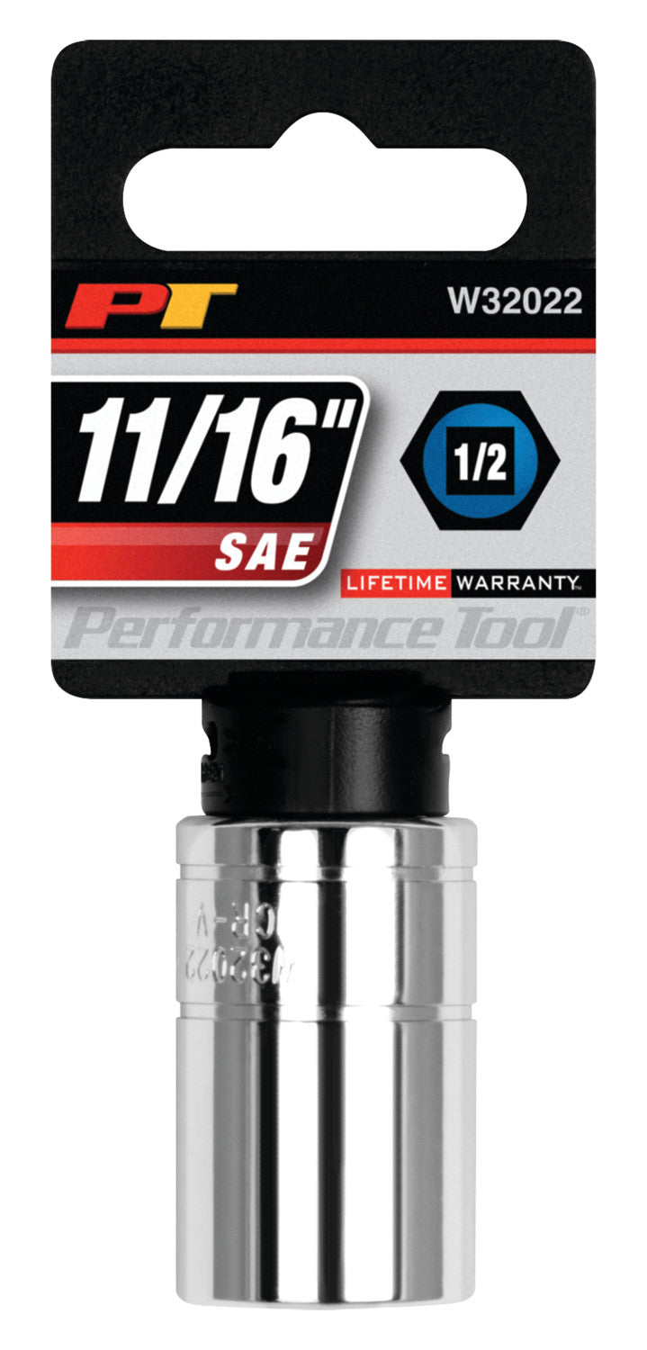 Performance Tool W32022 11/16-Inch Six-Point Standard Socket