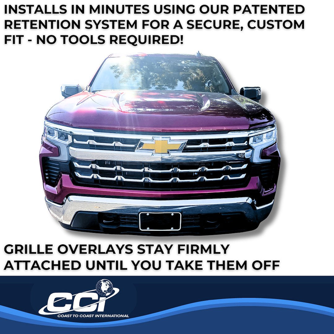 Coast To Coast GI188 Chrome Silverado 1500 Grille Overlay - image 4