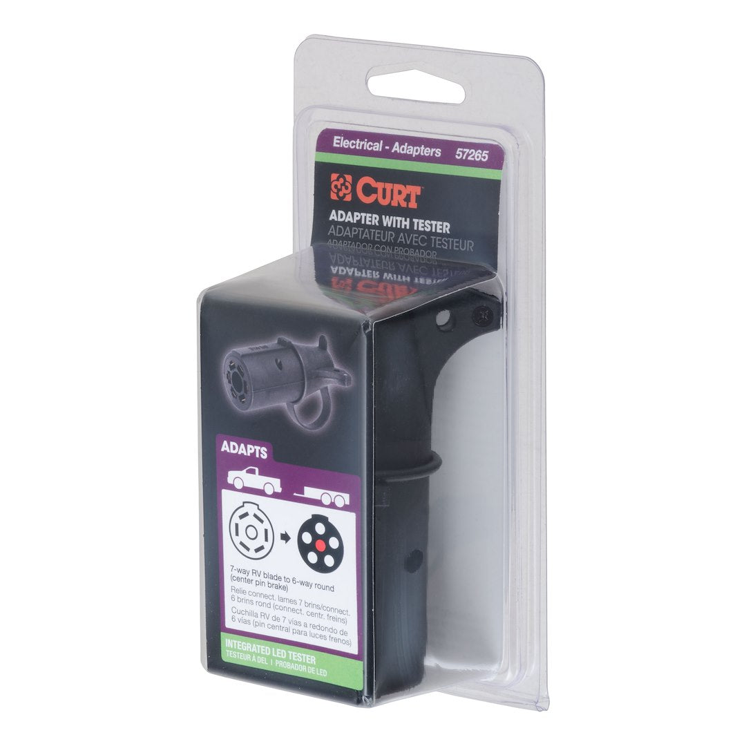 CURT Trailer Wiring Connector Adapter (57265) – Color: Black