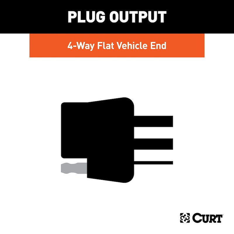 CURT 56291 4-Way Flat Trailer Wiring T-Connector for 2016–2022 Honda Pilot