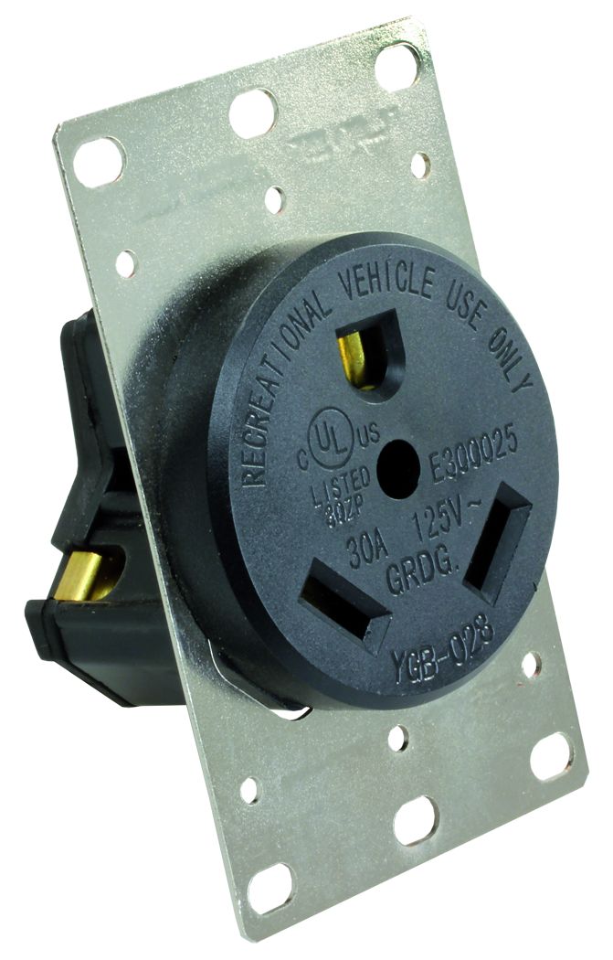 JR Products Receptacle (15075) – Color: Black