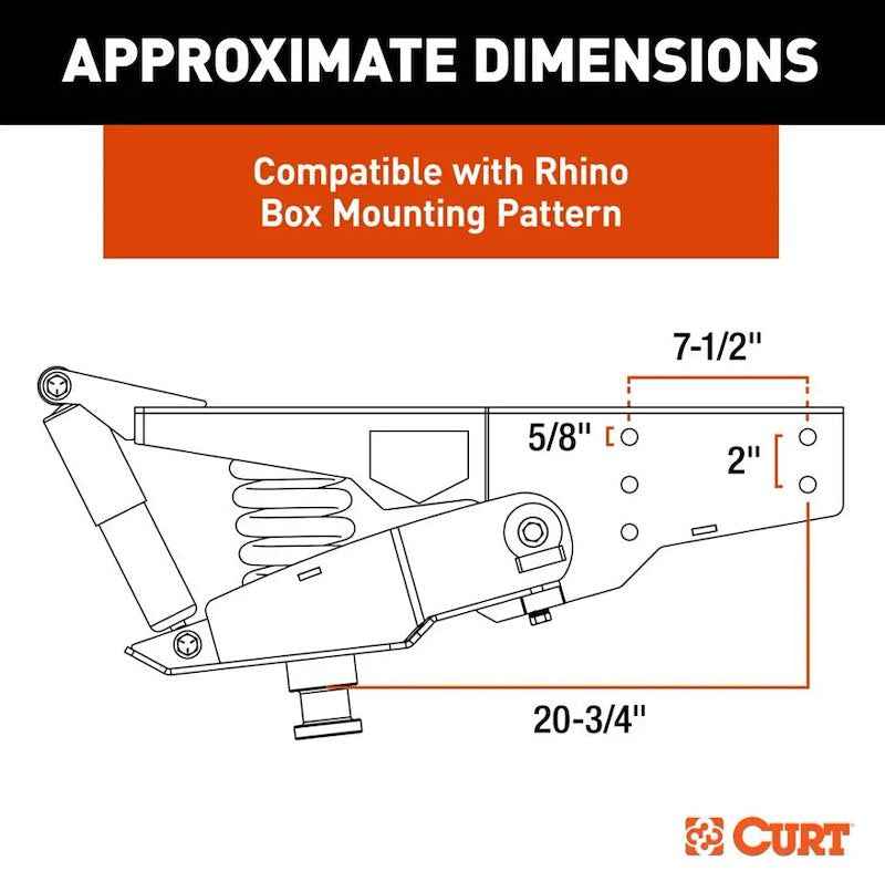 CURT 2024044569 Helux Air-Ride Gooseneck Fifth Wheel Trailer Hitch Pin Box