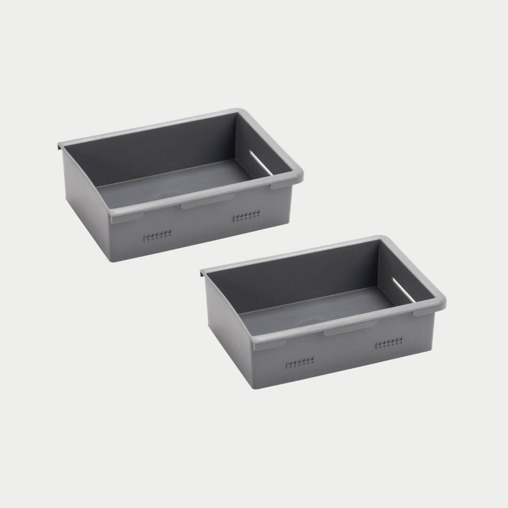 Decked A0086-SSBN-GRY Shallow Stash Bins, Set of 2