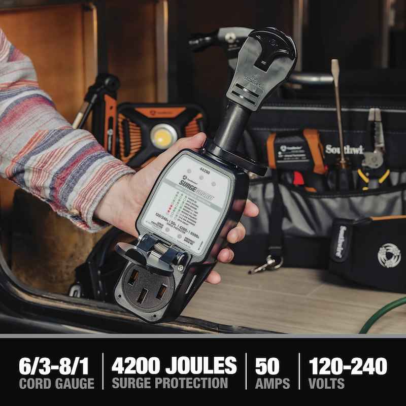 Surge Guard 44290 Portable RV Surge Protector – 50 Amp