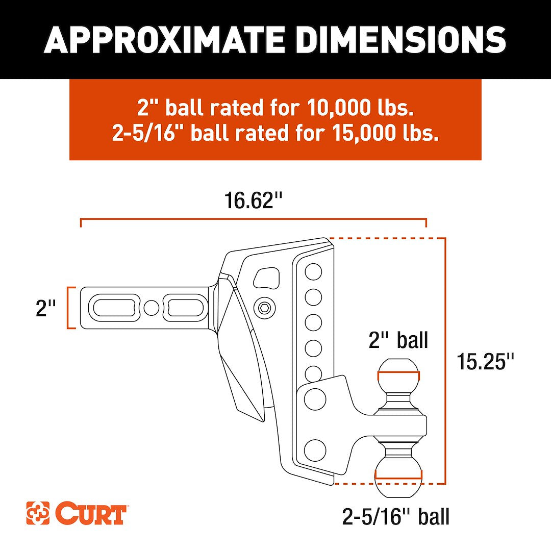 Curt 45951 Trailer Hitch Ball Mount - image 2