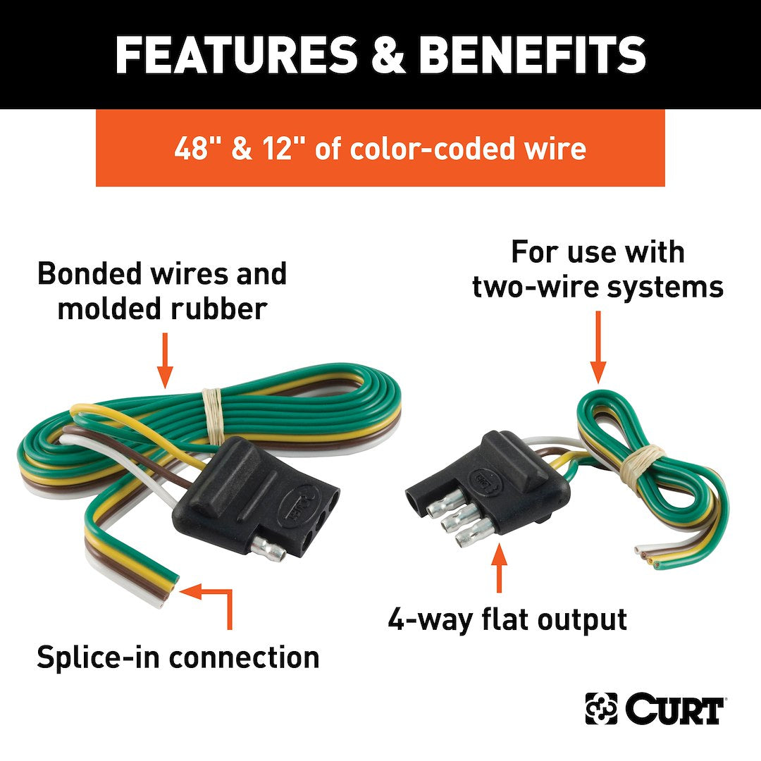 CURT Semi-universal 4 Flat Trailer Wiring Connector (58355)