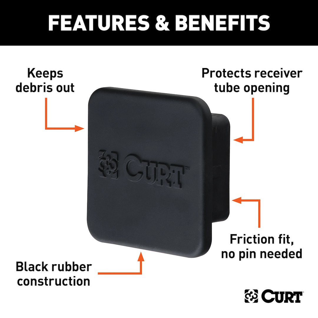CURT Trailer Hitch Cover (22277) – Hitch Size: 2-1/2 Inch