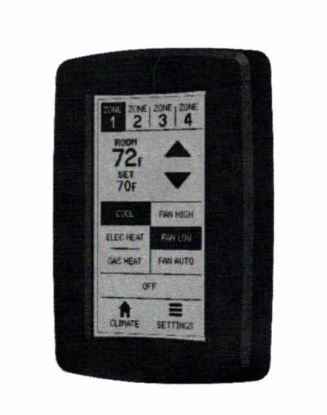 Coleman-Mach Multi-Zone Wall Thermostat – Digital LCD, Black, AC & Furnace Control, 12V