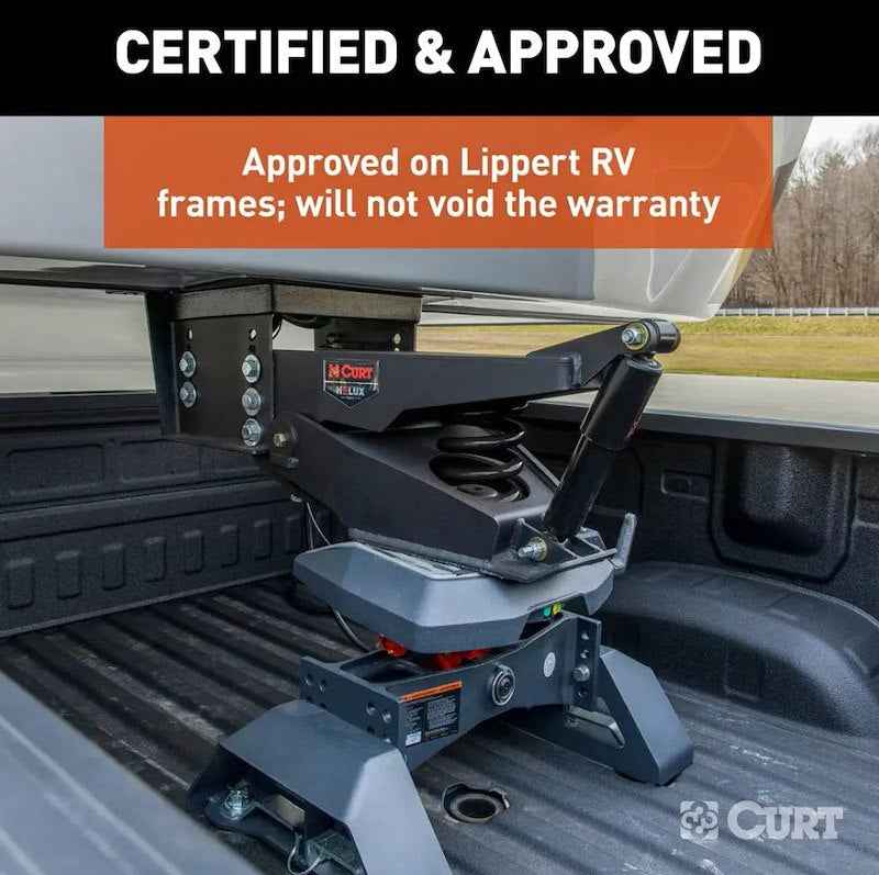CURT 2024044569 Helux Air-Ride Gooseneck Fifth Wheel Trailer Hitch Pin Box