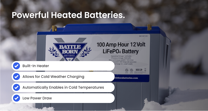 Battle Born Lithium Deep Cycle Heated Battery BB10012H Group 31 12V 100Ah RV
